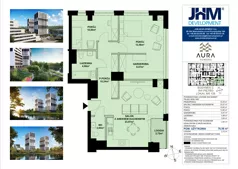 3 pokoje, mieszkanie 73,72 m², piętro 16, oferta nr C.16.128, Aura Towers w Bydgoszczy - mieszkania z widokiem na Brdę!, Bydgoszcz, Bartodzieje, ul. Fordońska 4