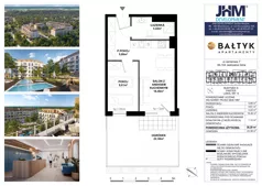 2 pokoje, apartament inwestycyjny 35,11 m², piętro 2, oferta nr D/209, Apartamenty Bałtyk - komfortowe lokale nad morzem, Jastrzębia Góra, ul. Jantarowa 3