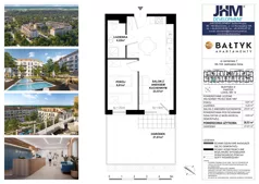 2 pokoje, apartament inwestycyjny 38,53 m², piętro 1, oferta nr D/14, Apartamenty Bałtyk - komfortowe lokale nad morzem, Jastrzębia Góra, ul. Jantarowa 3