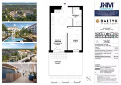 2 pokoje, apartament inwestycyjny 38,31 m², parter, oferta nr D/6, Apartamenty Bałtyk - komfortowe lokale nad morzem, Jastrzębia Góra, ul. Jantarowa 3