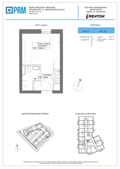 1 pokój, lokal inwestycyjny 15,25 m², piętro 2, oferta nr A3.7, RENTON - kawalerki inwestycyjne, Rumia, Biała Rzeka, ul. Głogowa