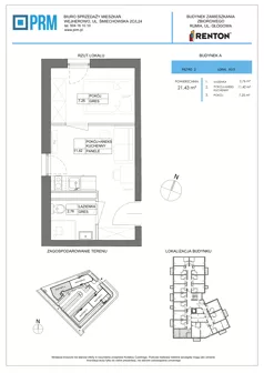2 pokoje, lokal inwestycyjny 21,43 m², piętro 2, oferta nr A3.5, RENTON - kawalerki inwestycyjne , Rumia, Biała Rzeka, ul. Głogowa