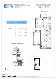 4 pokoje, mieszkanie 59,18 m², piętro 1, oferta nr M12, Willa INNOVA, Wejherowo, Śmiechowo, Śmiechowo-Południe, ul. Śmiechowska 39A