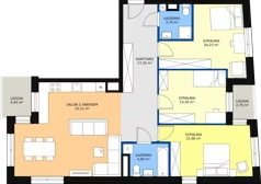 4 pokoje, mieszkanie 104,43 m², piętro 4, oferta nr 10, Wałbrzyska 21, Warszawa, Mokotów, Służew, ul. Wałbrzyska 21