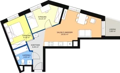 3 pokoje, mieszkanie 50,73 m², piętro 5, oferta nr 54, Wałbrzyska 21, Warszawa, Mokotów, Służew, ul. Wałbrzyska 21