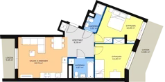 3 pokoje, mieszkanie 65,80 m², piętro 8, oferta nr 65, Wałbrzyska 21, Warszawa, Mokotów, Służew, ul. Wałbrzyska 21