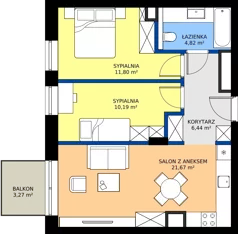 3 pokoje, mieszkanie 54,92 m², piętro 4, oferta nr C53, Daszyńskiego Square etap II, Mińsk Mazowiecki, ul. Ignacego Daszyńskiego