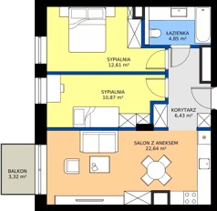 3 pokoje, mieszkanie 57,40 m², piętro 2, oferta nr C27, Daszyńskiego Square etap II, Mińsk Mazowiecki, ul. Ignacego Daszyńskiego