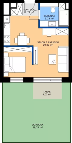 2 pokoje, mieszkanie 35,72 m², piętro 4, oferta nr C61, Daszyńskiego Square etap II, Mińsk Mazowiecki, ul. Ignacego Daszyńskiego