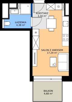 1 pokój, mieszkanie 25,01 m², piętro 4, oferta nr C62, Daszyńskiego Square etap II, Mińsk Mazowiecki, ul. Ignacego Daszyńskiego