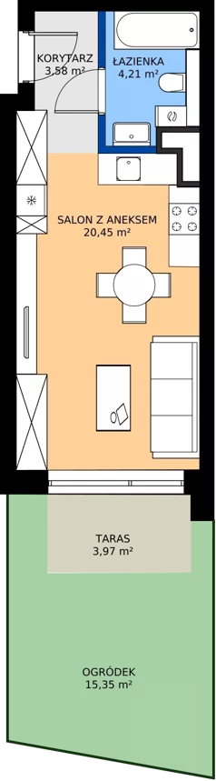 1 pokój, mieszkanie 25,70 m², piętro 4, oferta nr C54, Daszyńskiego Square etap II, Mińsk Mazowiecki, ul. Ignacego Daszyńskiego