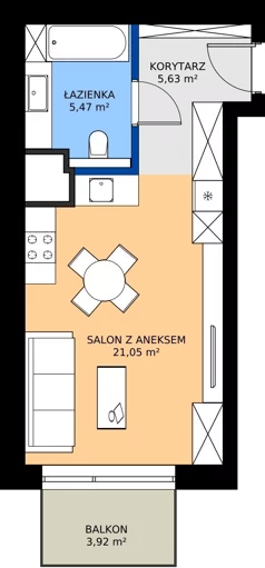 1 pokój, mieszkanie 32,15 m², piętro 1, oferta nr C25, Daszyńskiego Square etap II, Mińsk Mazowiecki, ul. Ignacego Daszyńskiego