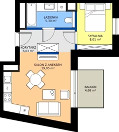 2 pokoje, mieszkanie 38,39 m², piętro 4, oferta nr D106, Daszyńskiego Square etap II, Mińsk Mazowiecki, ul. Ignacego Daszyńskiego