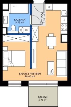 2 pokoje, mieszkanie 36,53 m², piętro 4, oferta nr D103, Daszyńskiego Square etap II, Mińsk Mazowiecki, ul. Ignacego Daszyńskiego