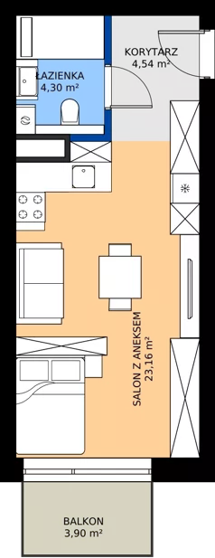 1 pokój, mieszkanie 32,00 m², piętro 1, oferta nr D67, Daszyńskiego Square etap II, Mińsk Mazowiecki, ul. Ignacego Daszyńskiego