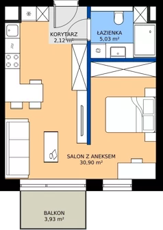 2 pokoje, mieszkanie 38,05 m², piętro 3, oferta nr D94, Daszyńskiego Square etap II, Mińsk Mazowiecki, ul. Ignacego Daszyńskiego