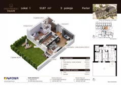 3 pokoje, mieszkanie 51,87 m², parter, oferta nr C1, Daszyńskiego Square etap II, Mińsk Mazowiecki, ul. Ignacego Daszyńskiego