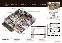 4 pokoje, mieszkanie 76,79 m², piętro 3, oferta nr D101, Daszyńskiego Square etap II, Mińsk Mazowiecki, ul. Ignacego Daszyńskiego