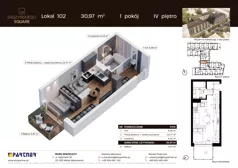 1 pokój, mieszkanie 30,97 m², piętro 4, oferta nr D102, Daszyńskiego Square etap II, Mińsk Mazowiecki, ul. Ignacego Daszyńskiego