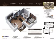 2 pokoje, mieszkanie 38,39 m², piętro 4, oferta nr D106, Daszyńskiego Square etap II, Mińsk Mazowiecki, ul. Ignacego Daszyńskiego