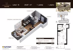 1 pokój, mieszkanie 26,87 m², piętro 1, oferta nr C15, Daszyńskiego Square etap II, Mińsk Mazowiecki, ul. Ignacego Daszyńskiego