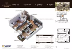 3 pokoje, mieszkanie 57,40 m², piętro 2, oferta nr C27, Daszyńskiego Square etap II, Mińsk Mazowiecki, ul. Ignacego Daszyńskiego