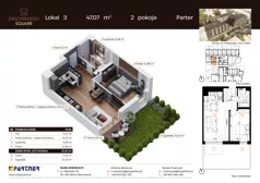 2 pokoje, mieszkanie 47,07 m², parter, oferta nr C3, Daszyńskiego Square etap II, Mińsk Mazowiecki, ul. Ignacego Daszyńskiego