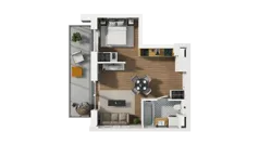 1 pokój, mieszkanie 34,89 m², piętro 1, oferta nr B2/14, Locus 2 - etap II, Rumia, Janowo, ul. Dąbrowskiego