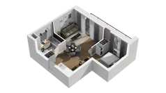 1 pokój, mieszkanie 34,89 m², piętro 1, oferta nr B2/14, Locus 2 - etap II, Rumia, Janowo, ul. Dąbrowskiego