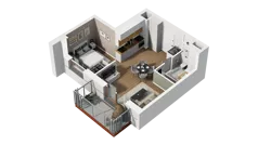 1 pokój, mieszkanie 34,52 m², piętro 5, oferta nr B2/54, Locus 2 - etap II, Rumia, Janowo, ul. Dąbrowskiego