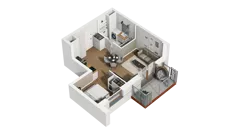1 pokój, mieszkanie 34,52 m², piętro 5, oferta nr B2/54, Locus 2 - etap II, Rumia, Janowo, ul. Dąbrowskiego
