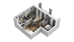 1 pokój, mieszkanie 34,52 m², piętro 5, oferta nr B2/54, Locus 2 - etap II, Rumia, Janowo, ul. Dąbrowskiego