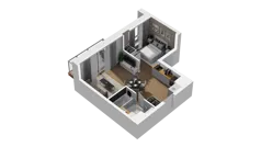 1 pokój, mieszkanie 34,52 m², piętro 6, oferta nr B2/62, Locus 2 - etap II, Rumia, Janowo, ul. Dąbrowskiego