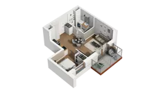 1 pokój, mieszkanie 34,52 m², piętro 6, oferta nr B2/62, Locus 2 - etap II, Rumia, Janowo, ul. Dąbrowskiego