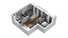1 pokój, mieszkanie 34,52 m², piętro 6, oferta nr B2/62, Locus 2 - etap II, Rumia, Janowo, ul. Dąbrowskiego