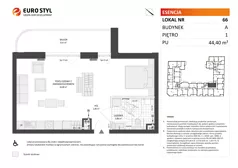 1 pokój, mieszkanie 44,40 m², piętro 1, oferta nr A/66, Esencja, Gdańsk, Śródmieście, Dolne Miasto, ul. Kamienna Grobla / Jałmużnicza