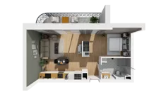 1 pokój, mieszkanie 44,40 m², piętro 1, oferta nr A/66, Esencja, Gdańsk, Śródmieście, Dolne Miasto, ul. Kamienna Grobla / Jałmużnicza