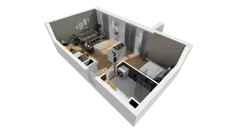 1 pokój, mieszkanie 44,40 m², piętro 1, oferta nr A/66, Esencja, Gdańsk, Śródmieście, Dolne Miasto, ul. Kamienna Grobla / Jałmużnicza