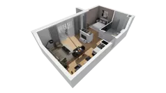 1 pokój, mieszkanie 44,40 m², piętro 1, oferta nr A/66, Esencja, Gdańsk, Śródmieście, Dolne Miasto, ul. Kamienna Grobla / Jałmużnicza