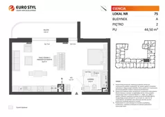 1 pokój, mieszkanie 44,50 m², piętro 2, oferta nr A/75, Esencja, Gdańsk, Śródmieście, Dolne Miasto, ul. Kamienna Grobla / Jałmużnicza