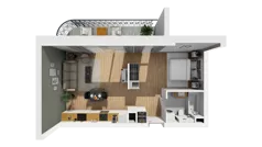 1 pokój, mieszkanie 44,50 m², piętro 2, oferta nr A/75, Esencja, Gdańsk, Śródmieście, Dolne Miasto, ul. Kamienna Grobla / Jałmużnicza