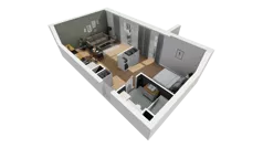 1 pokój, mieszkanie 44,50 m², piętro 2, oferta nr A/75, Esencja, Gdańsk, Śródmieście, Dolne Miasto, ul. Kamienna Grobla / Jałmużnicza