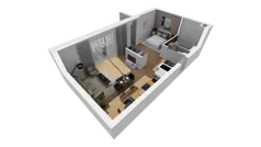 1 pokój, mieszkanie 44,50 m², piętro 2, oferta nr A/75, Esencja, Gdańsk, Śródmieście, Dolne Miasto, ul. Kamienna Grobla / Jałmużnicza