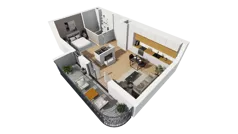 1 pokój, mieszkanie 44,50 m², piętro 2, oferta nr A/75, Esencja, Gdańsk, Śródmieście, Dolne Miasto, ul. Kamienna Grobla / Jałmużnicza