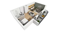 1 pokój, mieszkanie 44,50 m², piętro 2, oferta nr A/75, Esencja, Gdańsk, Śródmieście, Dolne Miasto, ul. Kamienna Grobla / Jałmużnicza