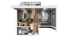 1 pokój, mieszkanie 40,39 m², piętro 3, oferta nr A/92, Esencja, Gdańsk, Śródmieście, Dolne Miasto, ul. Kamienna Grobla / Jałmużnicza