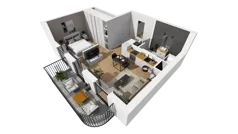 1 pokój, mieszkanie 40,39 m², piętro 3, oferta nr A/92, Esencja, Gdańsk, Śródmieście, Dolne Miasto, ul. Kamienna Grobla / Jałmużnicza