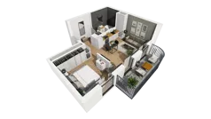1 pokój, mieszkanie 40,39 m², piętro 3, oferta nr A/92, Esencja, Gdańsk, Śródmieście, Dolne Miasto, ul. Kamienna Grobla / Jałmużnicza
