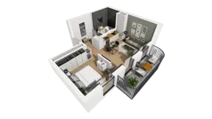 1 pokój, mieszkanie 40,43 m², piętro 4, oferta nr A/101, Esencja, Gdańsk, Śródmieście, Dolne Miasto, ul. Kamienna Grobla / Jałmużnicza