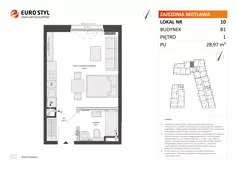 1 pokój, apartament 28,97 m², piętro 1, oferta nr B1/10, Zajezdnia Motława, Gdańsk, Śródmieście, Dolne Miasto, ul. Kurza